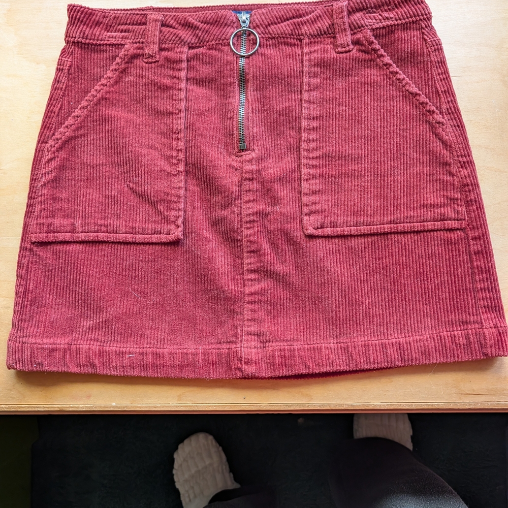 Chic Rust Corduroy Mini Skirt